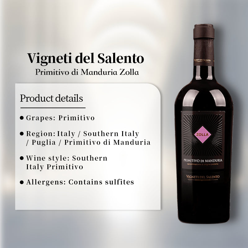 Zolla Vigneti del Salento Primitivo di Manduria DOP 2021 Italy Red Wine 750ml 14%