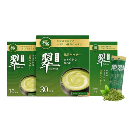 Suicha Matcha Green Tea Powder Authentic Organic Japanese Matcha Green Tea Powder Ceremonial Grade 10/30 Sticks抹茶スティック