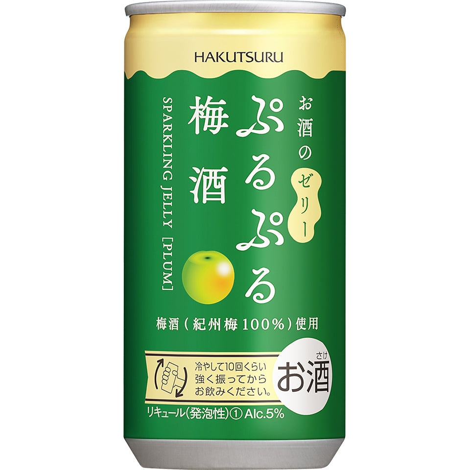 Hakutsuru Puru Puru Sparkling Jelly Sake 190ml 3%Peach Plum Apple Mango Can Japan Import