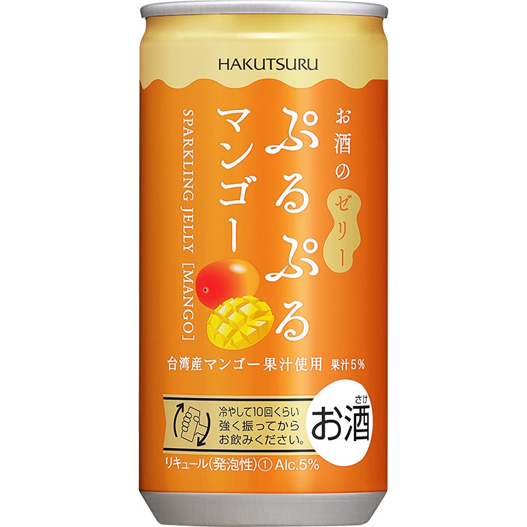 Hakutsuru Puru Puru Sparkling Jelly Sake 190ml 3%Peach Plum Apple Mango Can Japan Import