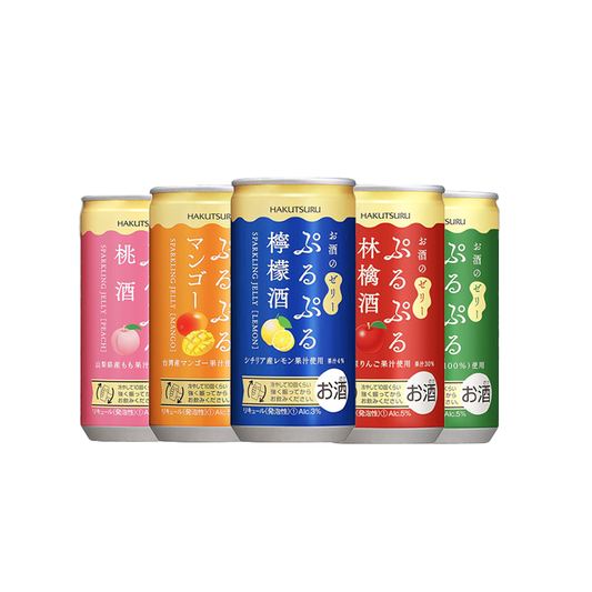 Hakutsuru Puru Puru Sparkling Jelly Sake 190ml 3%Peach Plum Apple Mango Can Japan Import