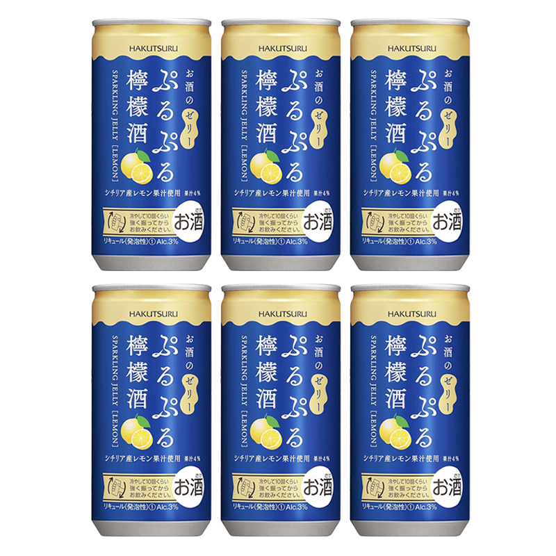 Hakutsuru Puru Puru Sparkling Jelly Sake 190ml 3%Peach Plum Apple Mango Can Japan Import