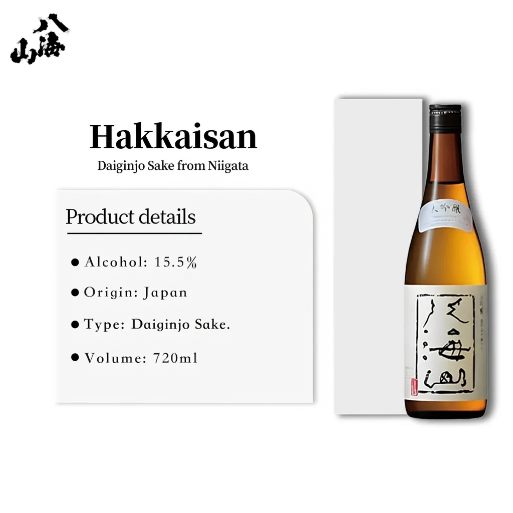 Hakkaisan Daiginjo Sake from Niigata Prefecture 720ml 15.5% with Gift Box