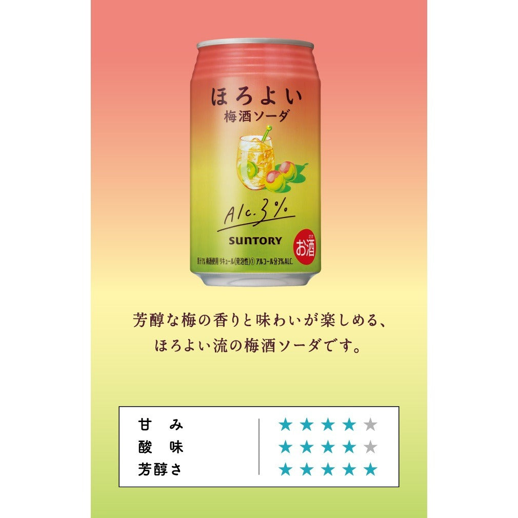 Assorted Suntory Horoyoi Chu-Hi Beer 350ml 3% Grape Umeshu Salty White Grape Cream Soda Lemond Mikan Yuzu Lemon