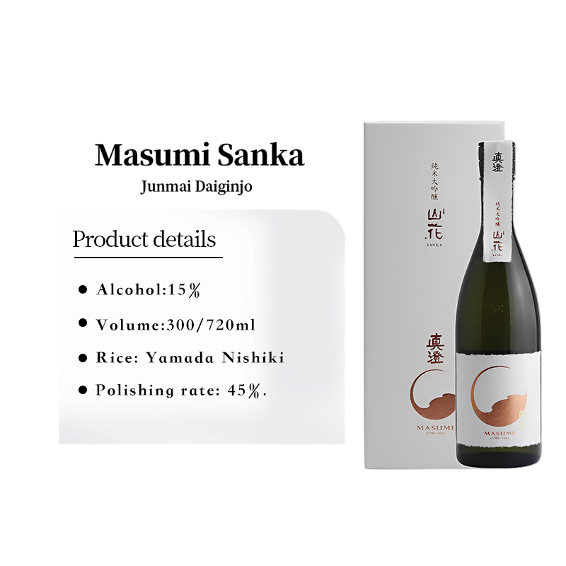 Masumi Sanka Junmai Daiginjyo Genshu Sake with gift box