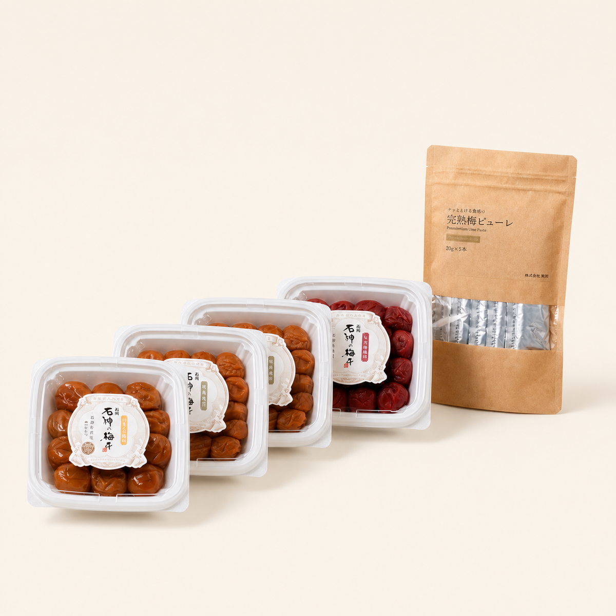 Ishigamimura Japanese Nanko Umeboshi Collection – Honey, Organic, Shiso, Mild Salt & Ume Puree