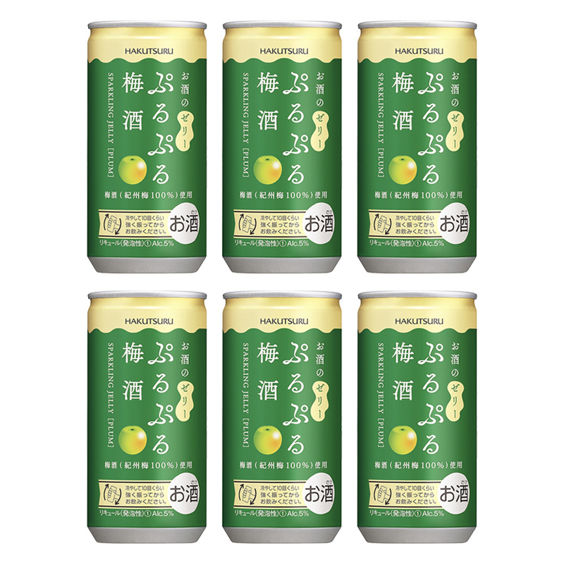 Hakutsuru Puru Puru Sparkling Jelly Sake 190ml 3%Peach Plum Apple Mango Can Japan Import