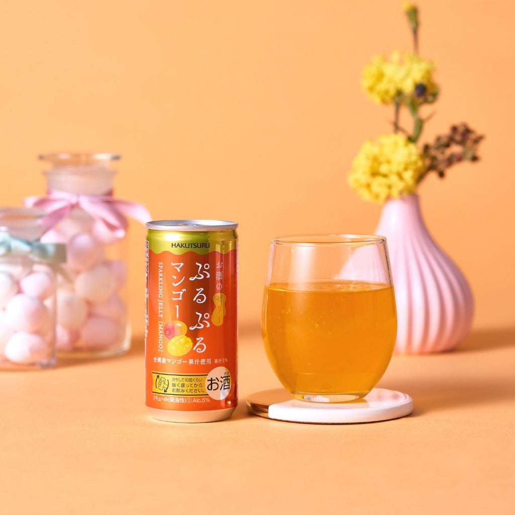 Hakutsuru Puru Puru Sparkling Jelly Sake 190ml 3%Peach Plum Apple Mango Can Japan Import