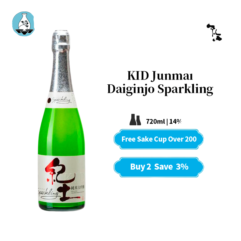 KID Junmai Daiginjo Sparkling Japanese Sake 720ml 14% 紀土
