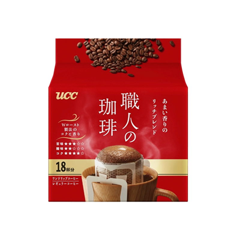 UCC Craftsman's Shokunin Drip Coffee Aroma/Rich/Mild Japan Import 16/18 pcs/Bag 職人の珈琲