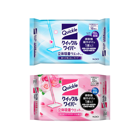【Japan Import】Kao Quickle Magiclean Wiper Floor Cleaning Wet Wipes Unscented & Rose 16*2=32sheetss
