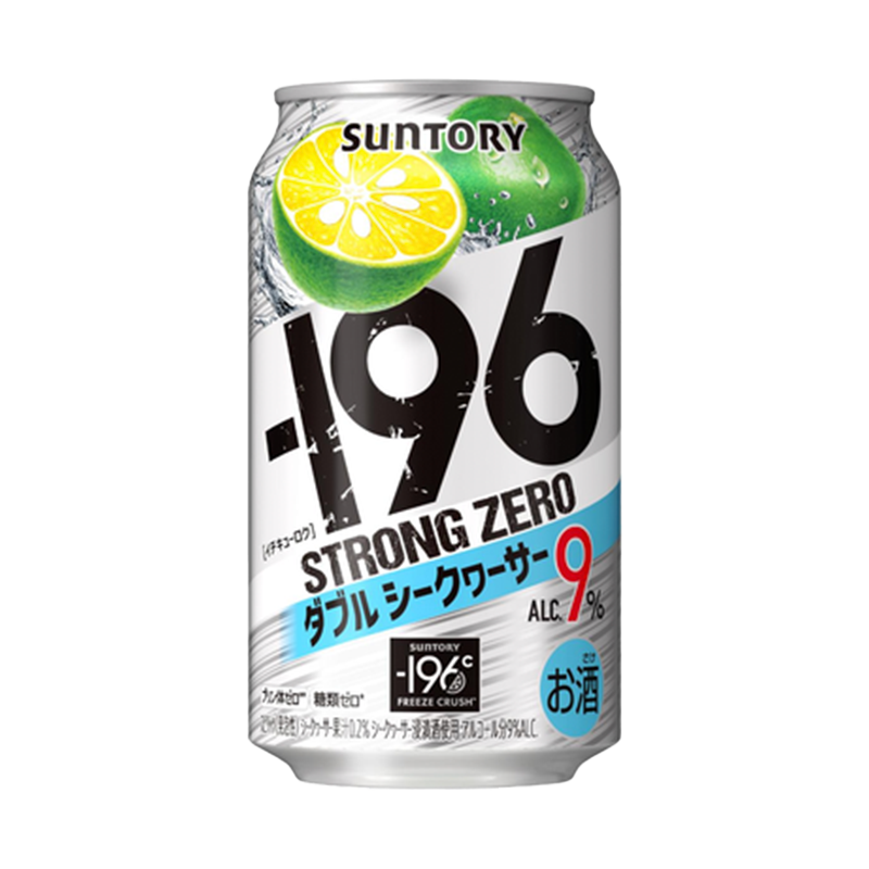 [24 Cans=Carton] Suntory -196 Strong Zero Beer 350ml 9% Lemon Plum Sugar-Free 6% Japan Import