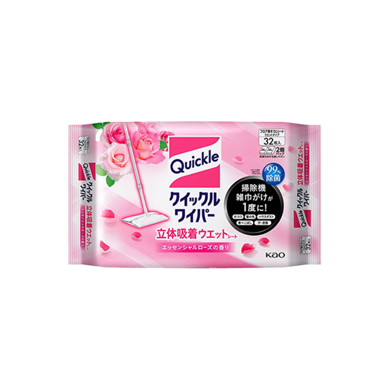 【Japan Import】Kao Quickle Magiclean Wiper Floor Cleaning Wet Wipes Unscented & Rose 16*2=32sheetss