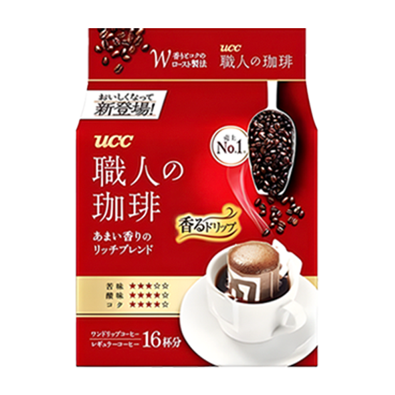 UCC Craftsman's Shokunin Drip Coffee Aroma/Rich/Mild Japan Import 16/18 pcs/Bag 職人の珈琲
