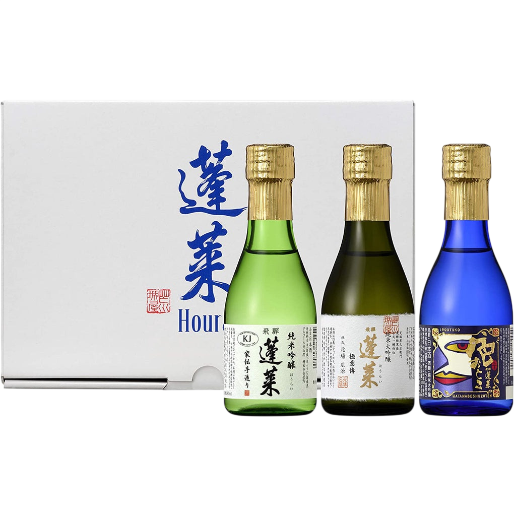 Hourai Drinking Sake Gift Set 180ml x 3 Bottles Junmai Daiginjo蓬莱 極上味わいセット