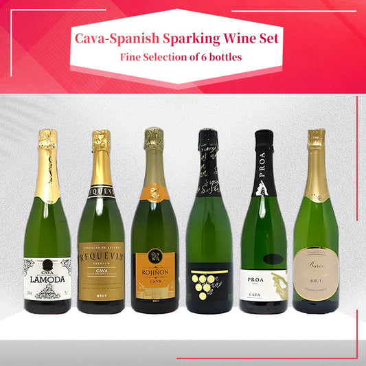 [6 Bottles] Spanish Cava Sparkling Wine Drinking Set Spain Wine 750ml per Bottle 11.5%