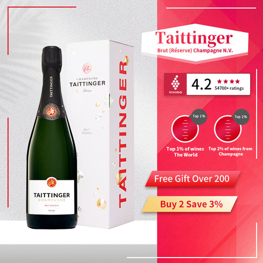 Taittinger Brut Reserve Champagne NV With Gift Box 750ml 12.5% France Blend Champagne