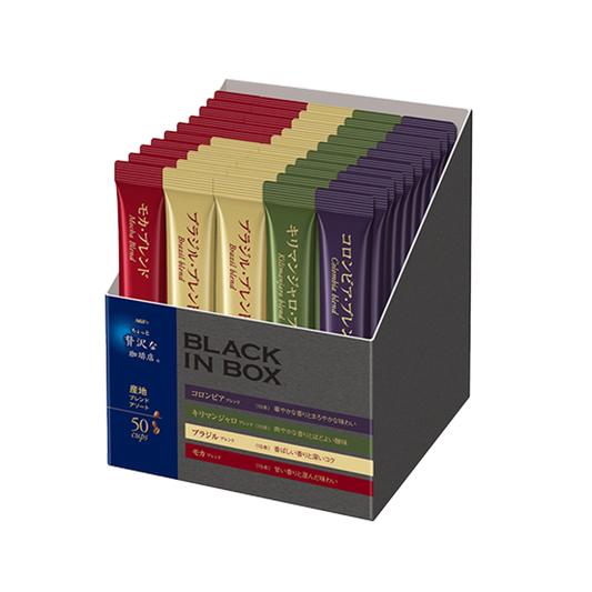 AGF BLACK IN BOX Roasting Assortment Assorted Regional Blend Instant Coffee 50 Sticks Japan Import