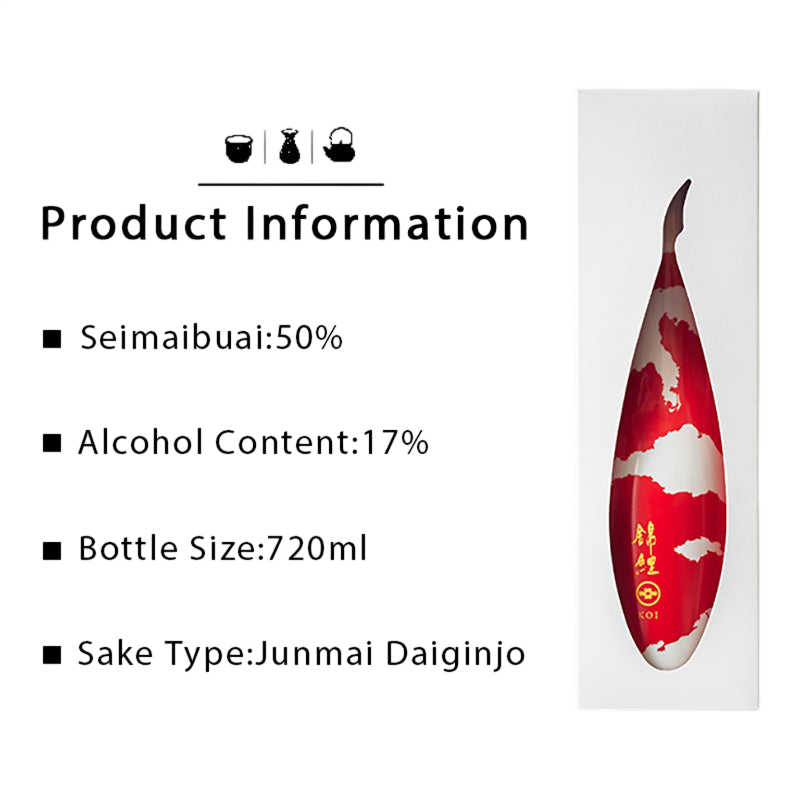 Imayo Tsukasa Koi Junmai Daiginjo Genshu Kinkoi Pure Rice Sake Malt Sake with Gift Box 720ml 17%