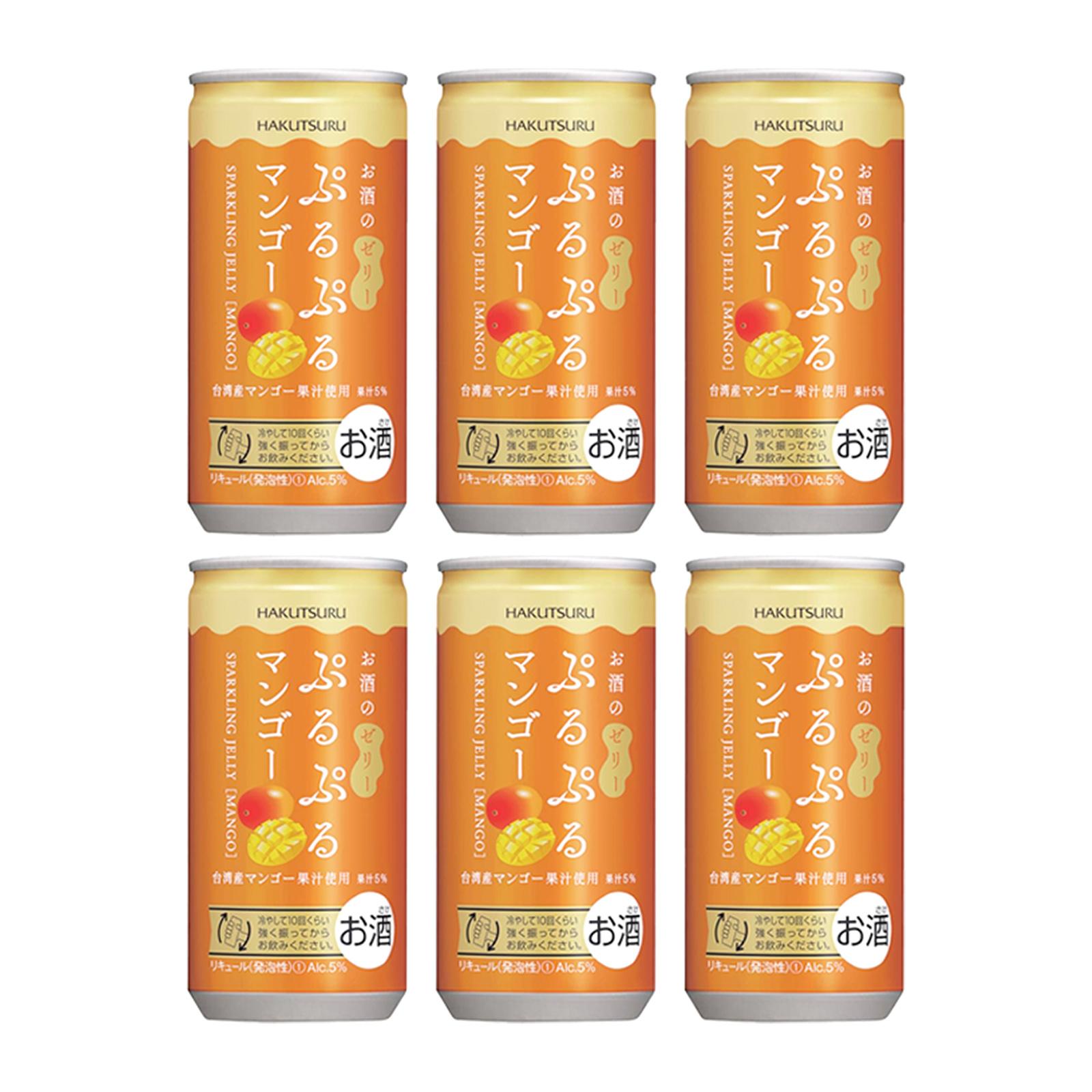 Hakutsuru Puru Puru Sparkling Jelly Sake 190ml 3%Peach Plum Apple Mango Can Japan Import