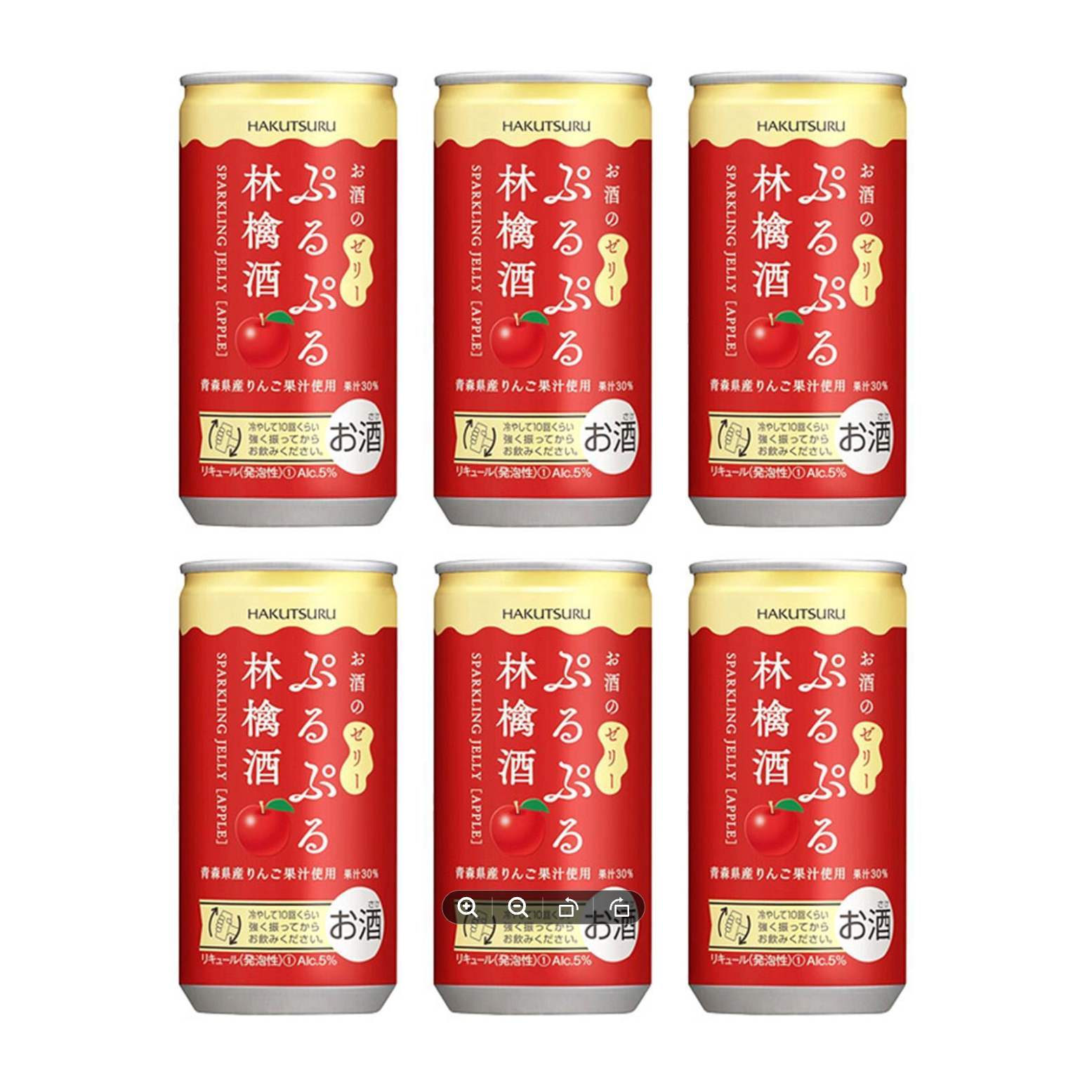 Hakutsuru Puru Puru Sparkling Jelly Sake 190ml 3%Peach Plum Apple Mango Can Japan Import