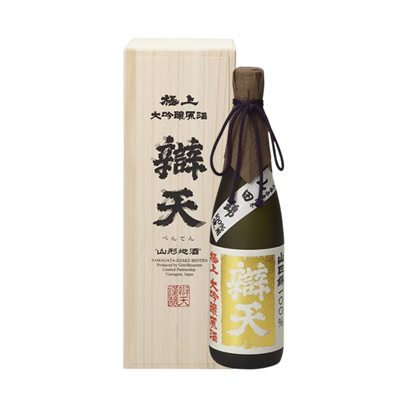 Benten Gokujo Dewasansan Junmai Ginjyo Sake Genshu Sake from Yamagata Japan with Gift Box 720ml 18%