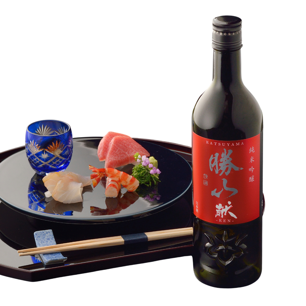 Katsuyama 'Ken' Junmai Ginjo Sake  with gift box