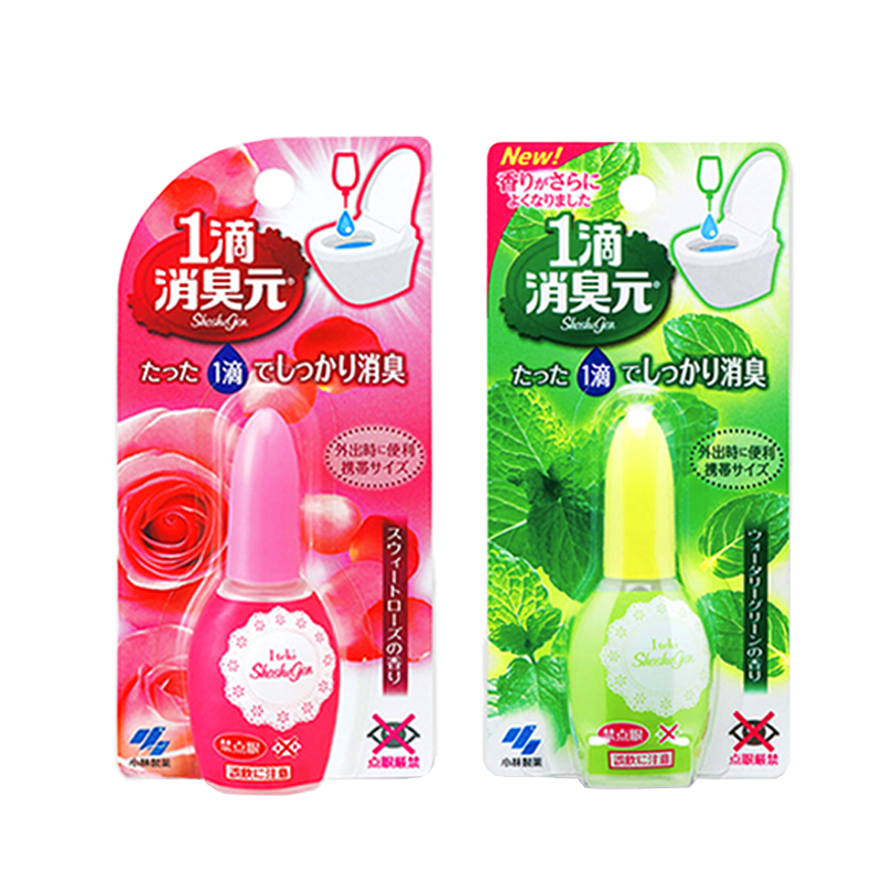 Kobayashi Sawaday One Drop Toilet Deodorizer Instant Cleaning Mint/Rose Scent 20ml Japan Import