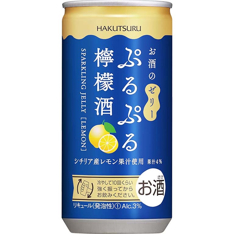 Hakutsuru Puru Puru Sparkling Jelly Sake 190ml 3%Peach Plum Apple Mango Can Japan Import