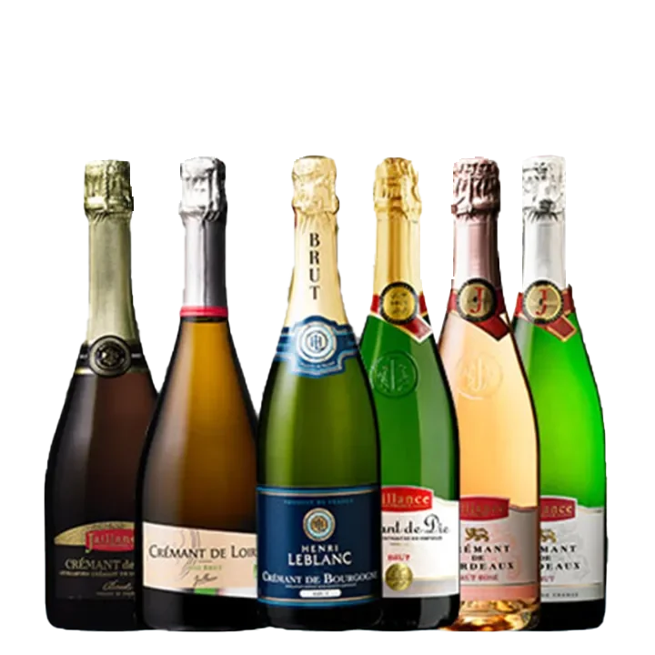 French Cremant Sparkling Wine Drinking Set 750ml x 6 Bottles 12%