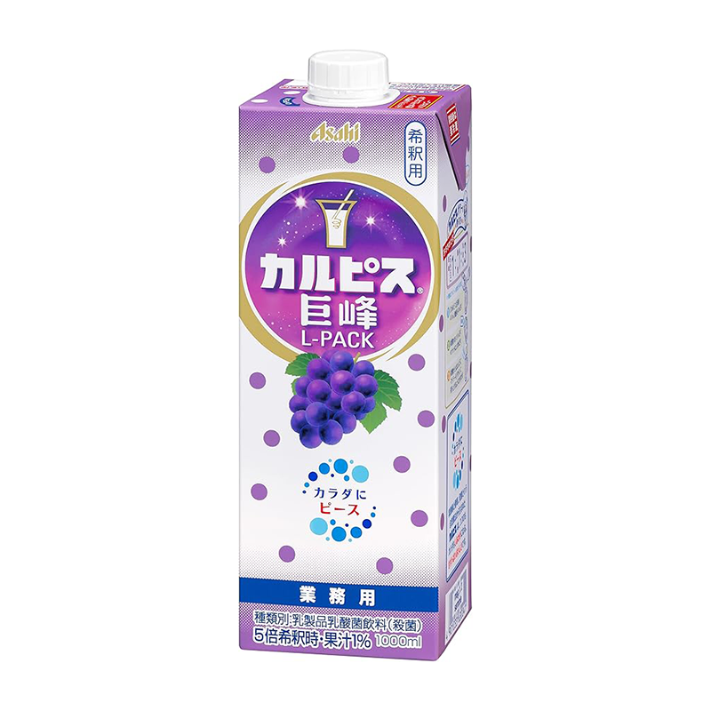 Asahi Beverage Calpis Kyoho L Pack, Paper Container, 33.8 fl oz (1,000 ml) x 1 Bottle