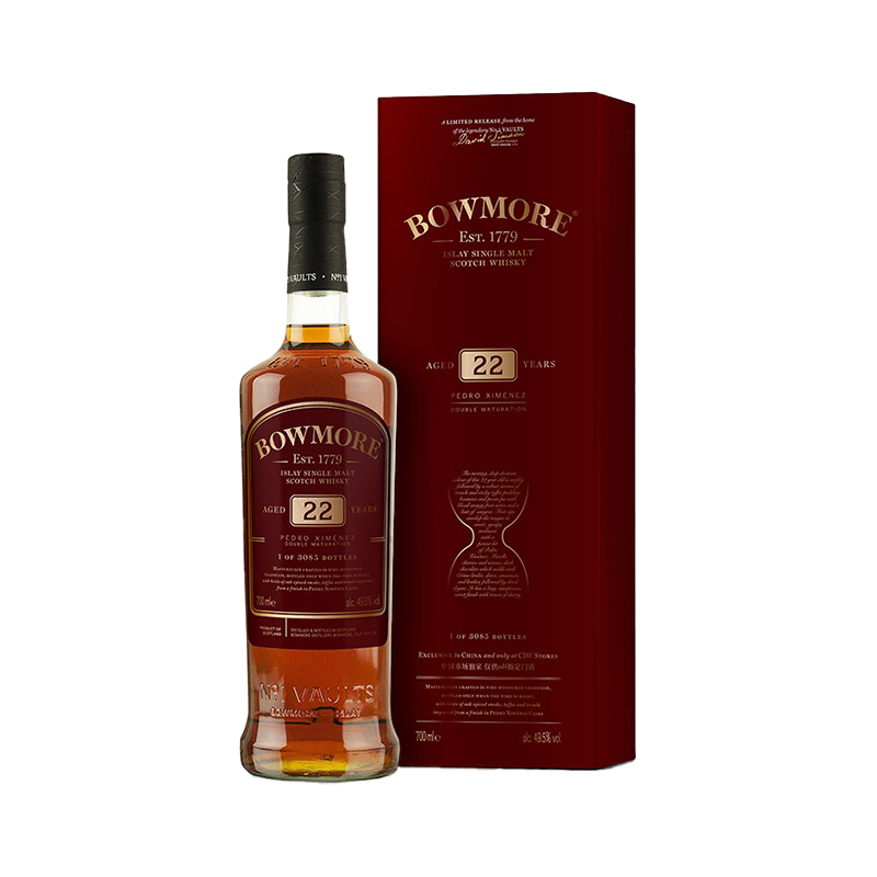 Bowmore 22 Year Old PX Cast Whisky 700ml 49.5% 波摩22年PX雪莉礼盒装桶苏格兰单一麦芽威士忌礼盒装