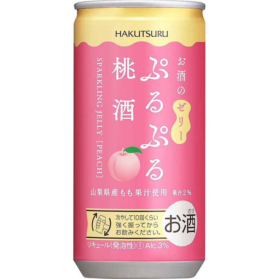 Hakutsuru Puru Puru Sparkling Jelly Sake 190ml 3%Peach Plum Apple Mango Can Japan Import