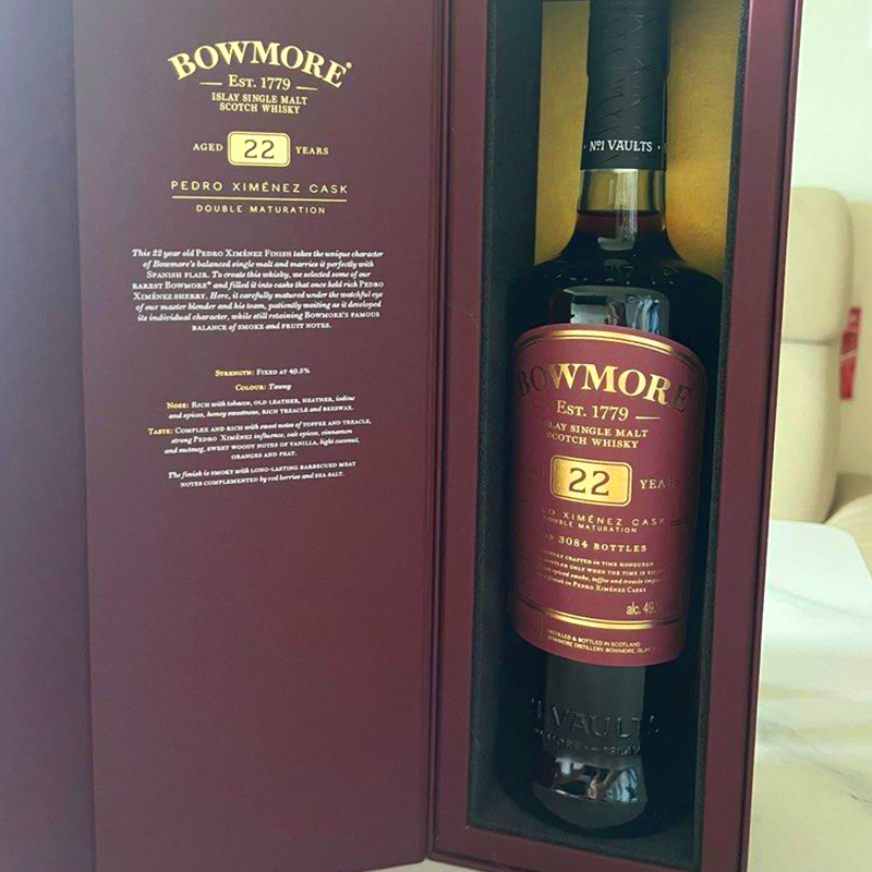 Bowmore 22 Year Old PX Cast Whisky 700ml 49.5% 波摩22年PX雪莉礼盒装桶苏格兰单一麦芽威士忌礼盒装