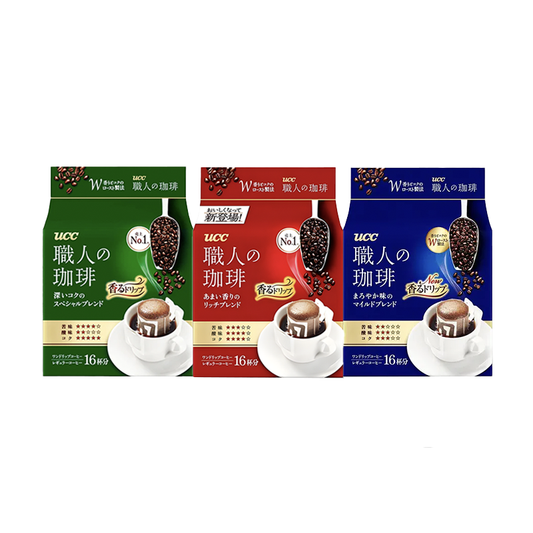 UCC Craftsman's Shokunin Drip Coffee Aroma/Rich/Mild Japan Import 16/18 pcs/Bag 職人の珈琲