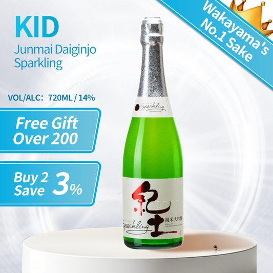 KID Junmai Daiginjo Sparkling Japanese Sake 720ml 14% 紀土