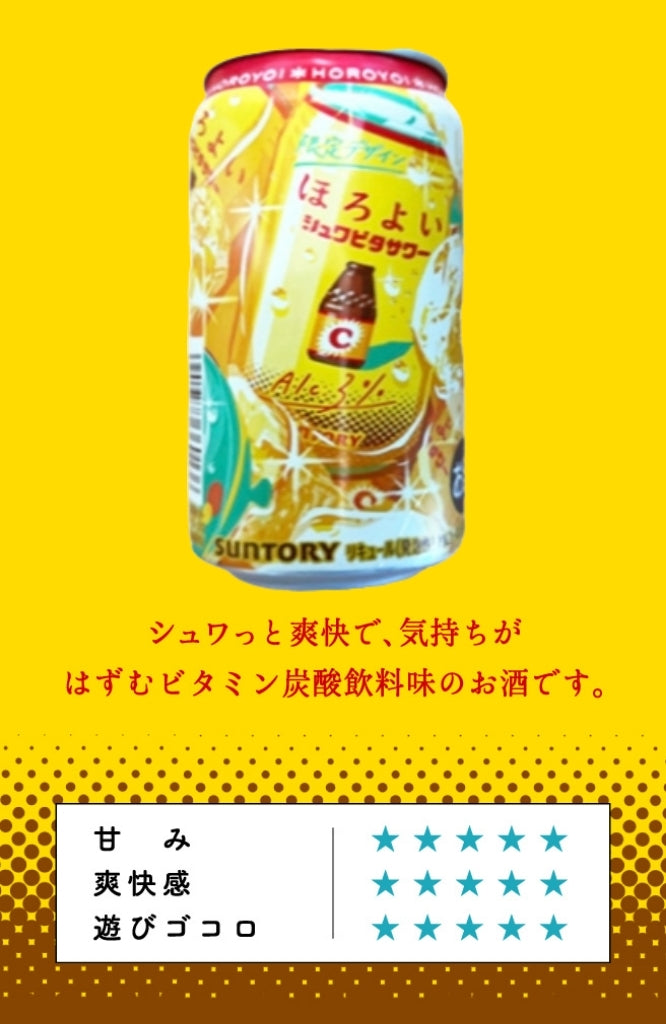 Assorted Suntory Horoyoi Chu-Hi Beer 350ml 3% Grape Umeshu Salty White Grape Cream Soda Lemond Mikan Yuzu Lemon