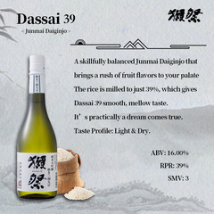 [Assorted] Dassai 23/39/45 Junmai Daiginjo Sake Japanese Sake 180ml 16%