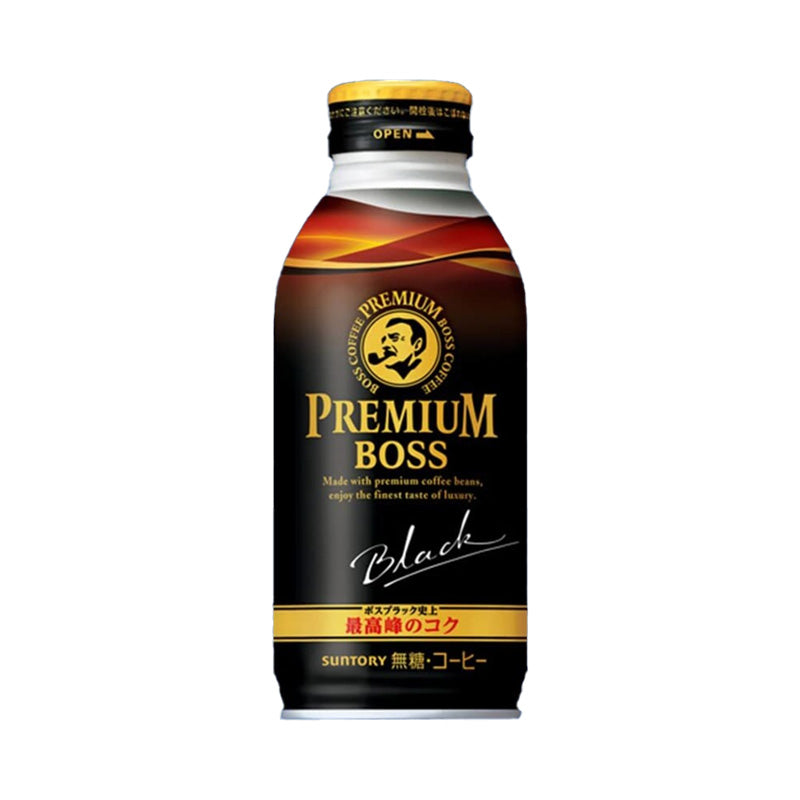 Suntory Premium Boss Black Coffee 390ml x 24