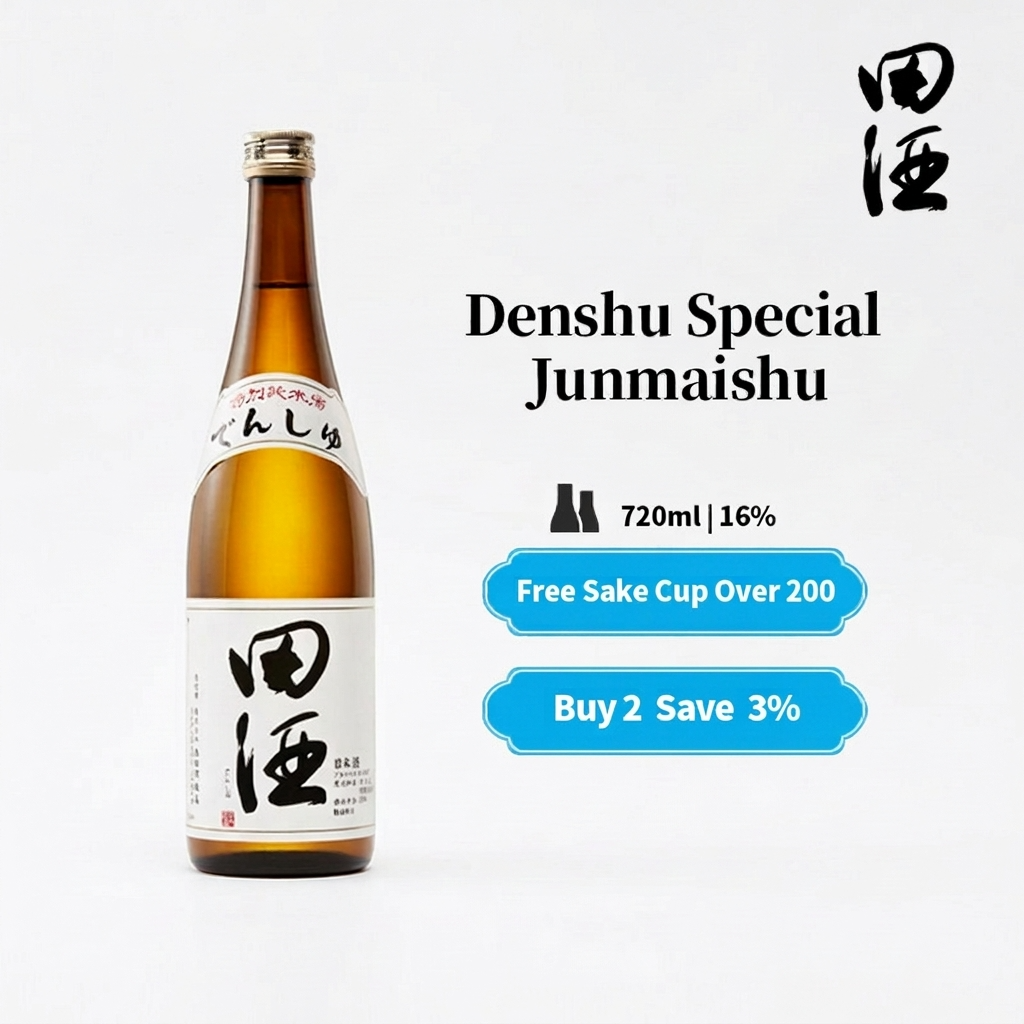 Denshu Tokubetsu Junmai  Hanabukiyuki Japanese Sake 16% 720ml 田酒 特別純米