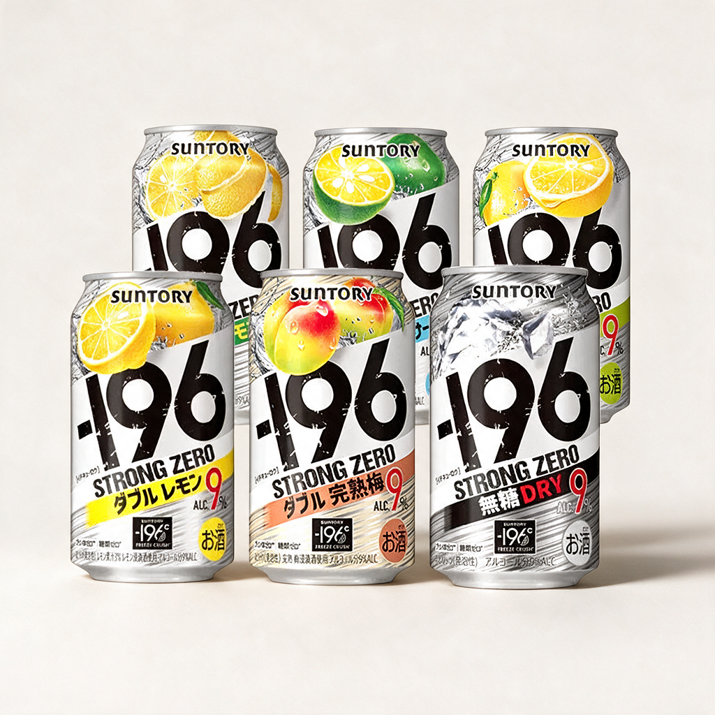 [6 Cans] Suntory -196℃ Strong Zero Double Lemon/ Grapefruit/ Shikuwasa/ Plum 350ml