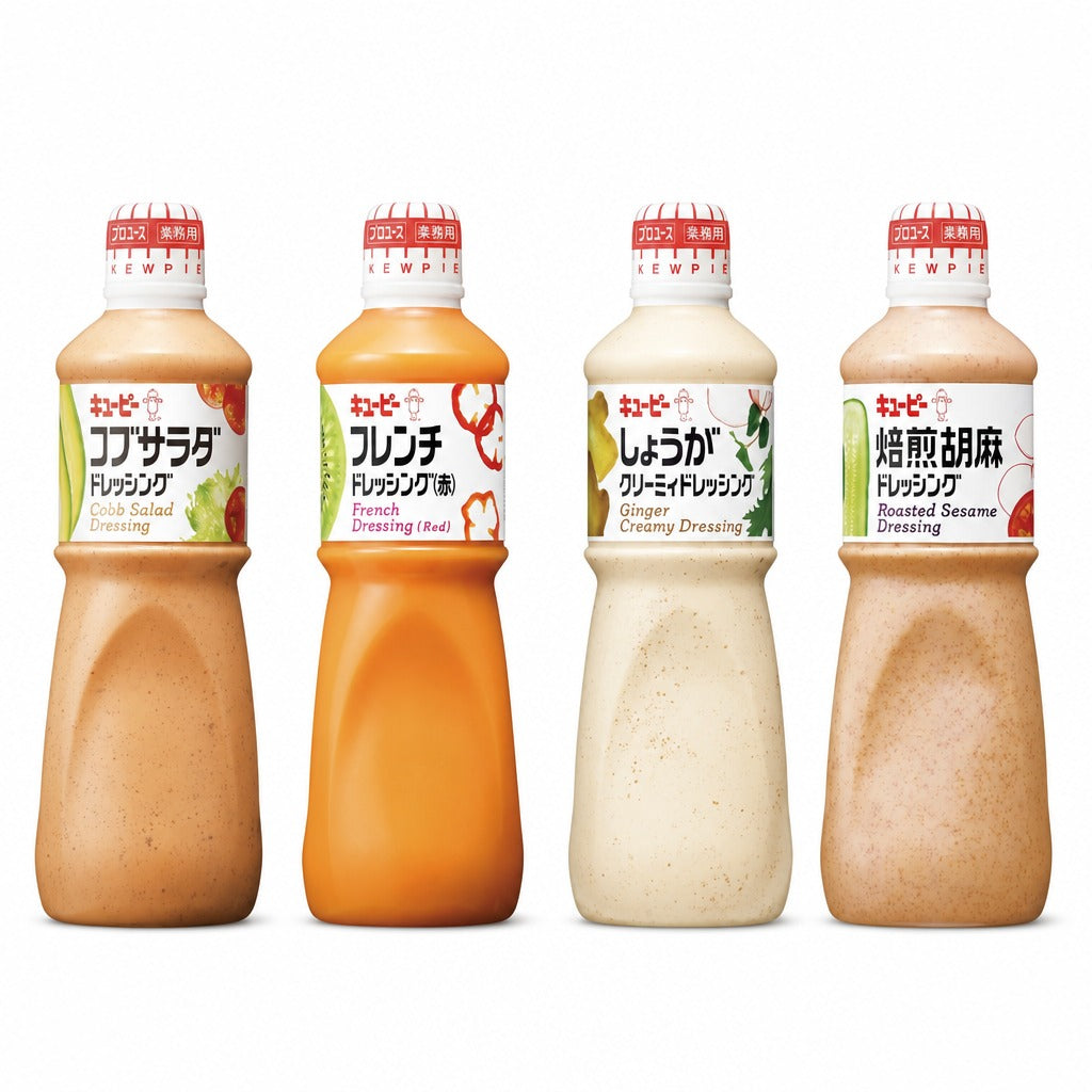 Kewpie Japanese Salad Dressing – 1L | Cobb, French Red, Ginger Creamy & Roasted Sesame