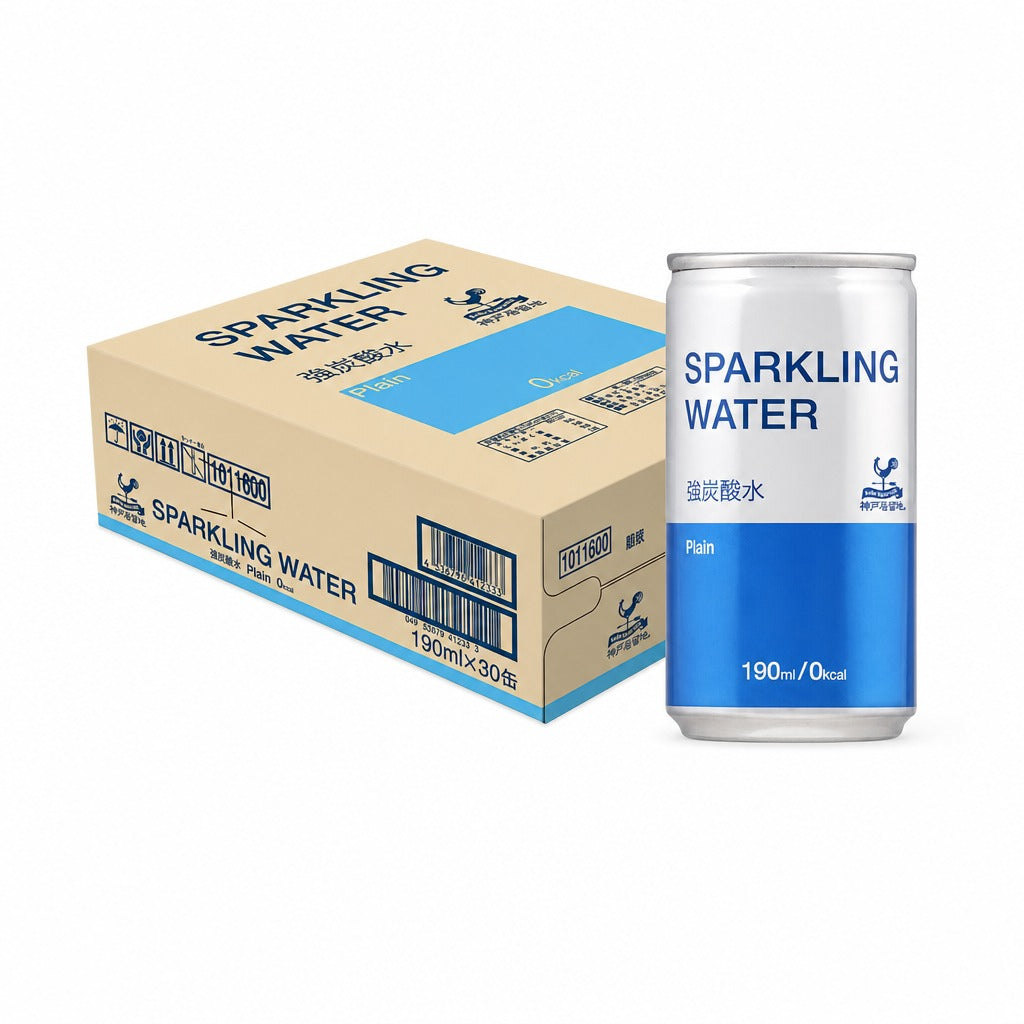 【1 Carton】Kobe Kyoryuchi Japanese Sparkling Water – 190ml x 30 Cans Bulk Carton
