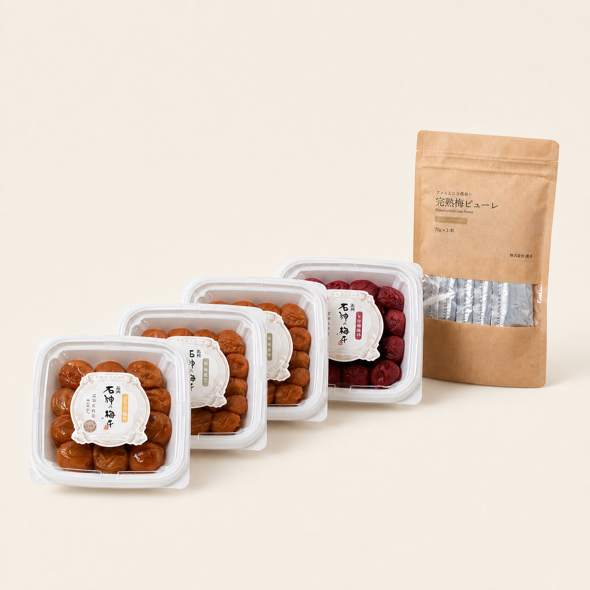 Ishigamimura Japanese Nanko Umeboshi Collection – Honey, Organic, Shiso, Mild Salt & Ume Puree