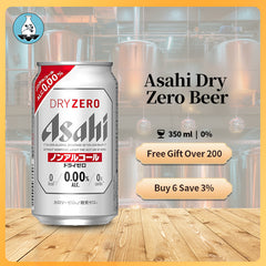 Asahi Dry Zero Non-Alcoholic Beer 350 ML 0% Can 6 CANS