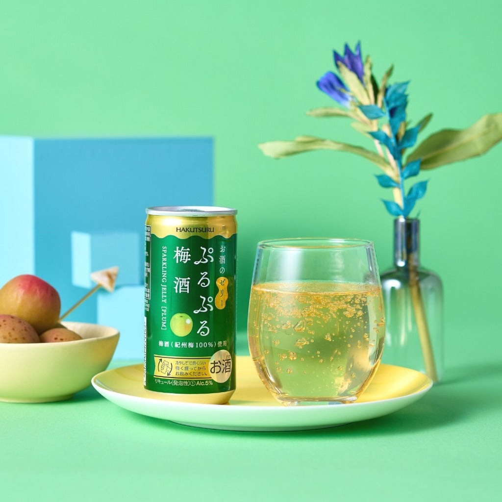 Hakutsuru Puru Puru Sparkling Jelly Sake 190ml 3%Peach Plum Apple Mango Can Japan Import